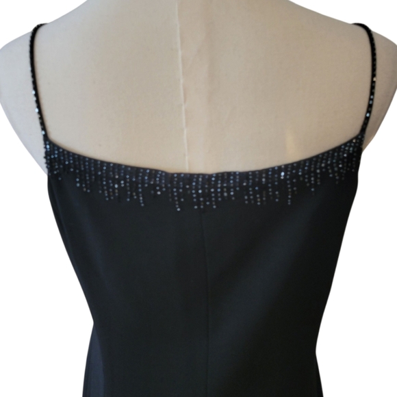 Vintage Ann Taylor Beaded Black Wool Dress Size 6 Petite - Picture 5 of 6